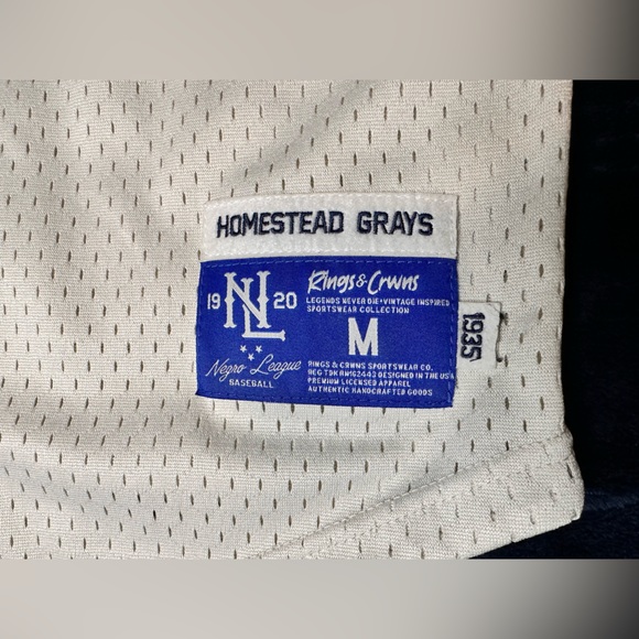 #20 Homestead Grays Mesh Button Down Jersey - Picture 5 of 12